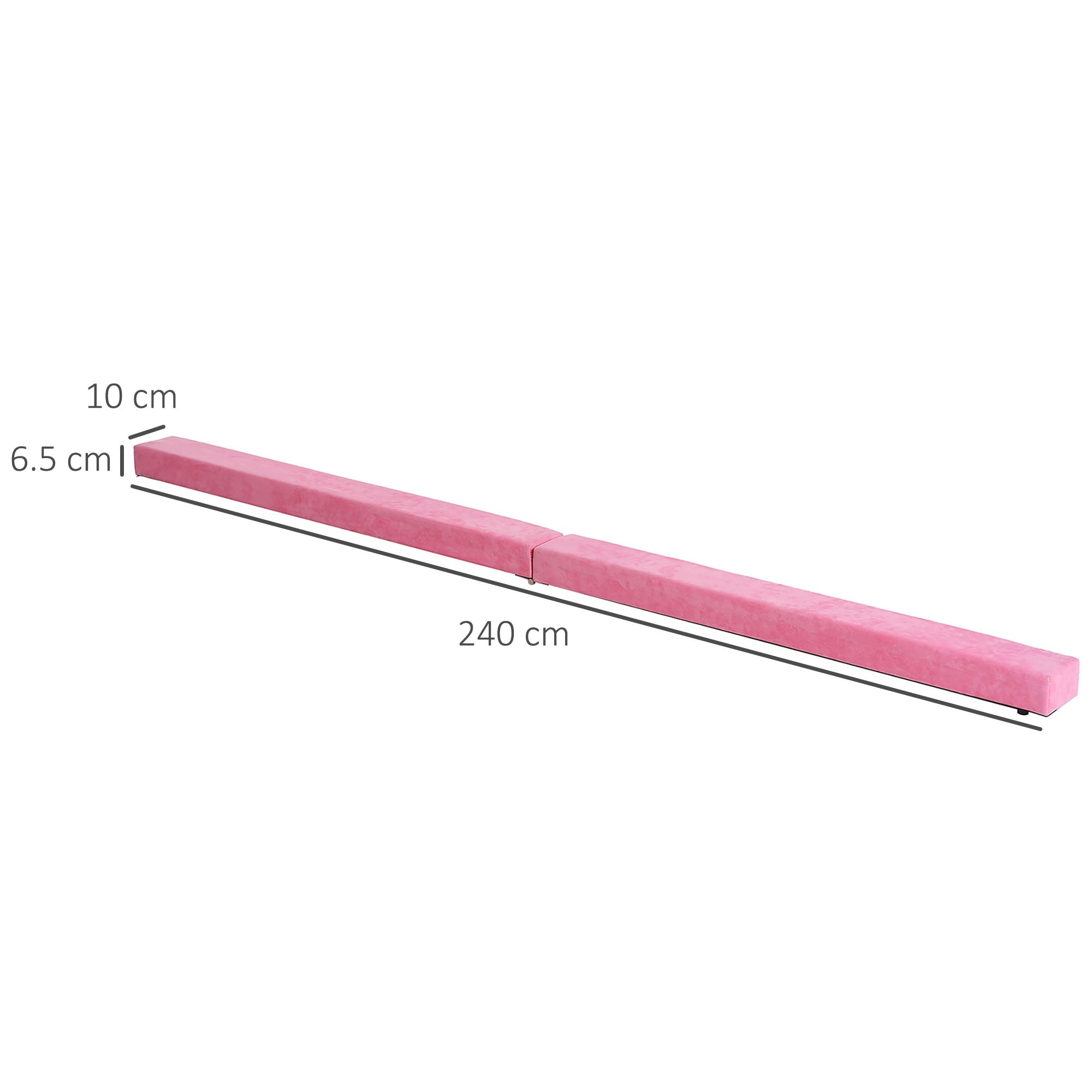 2.4M 8FT Gymnastics Folding Balance Beam Home Gym Training Exercise Sports - Pink