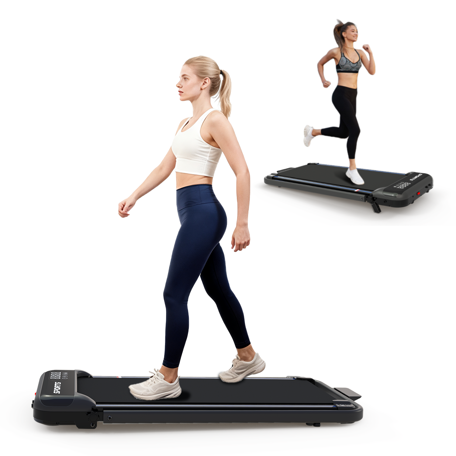 3 In 1 Under Desk Treadmill With Incline,Foldable Treadmills For Home, Walking Pad With Handle Bar For Walking And Jogging, With Remote Control & LED Display
