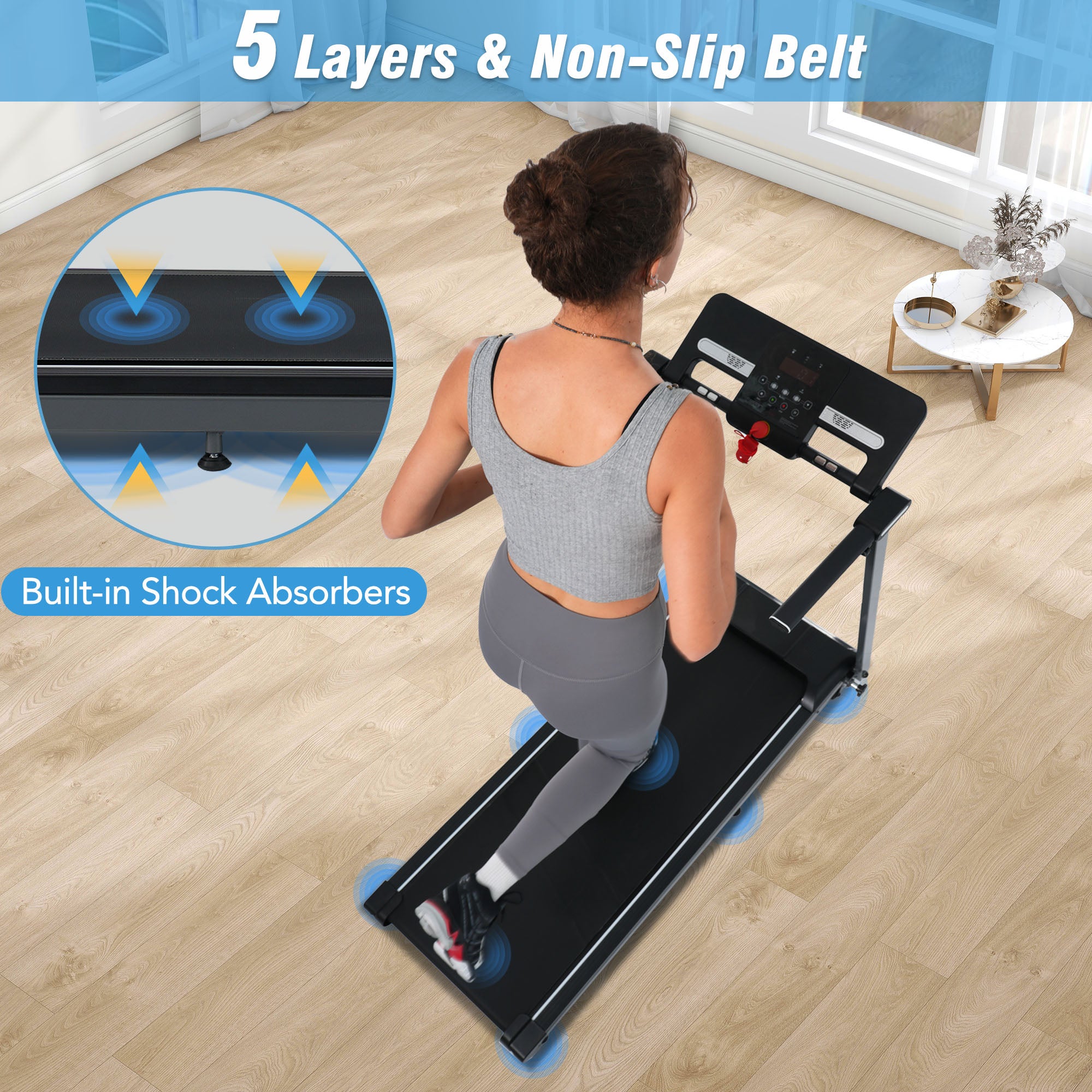 NEW Folding Treadmills Walking Pad Treadmill For Home Office -2.5HP Walking Treadmill With Incline 0.5-7.5MPH 265LBS Capacity Treadmill For Walking Running