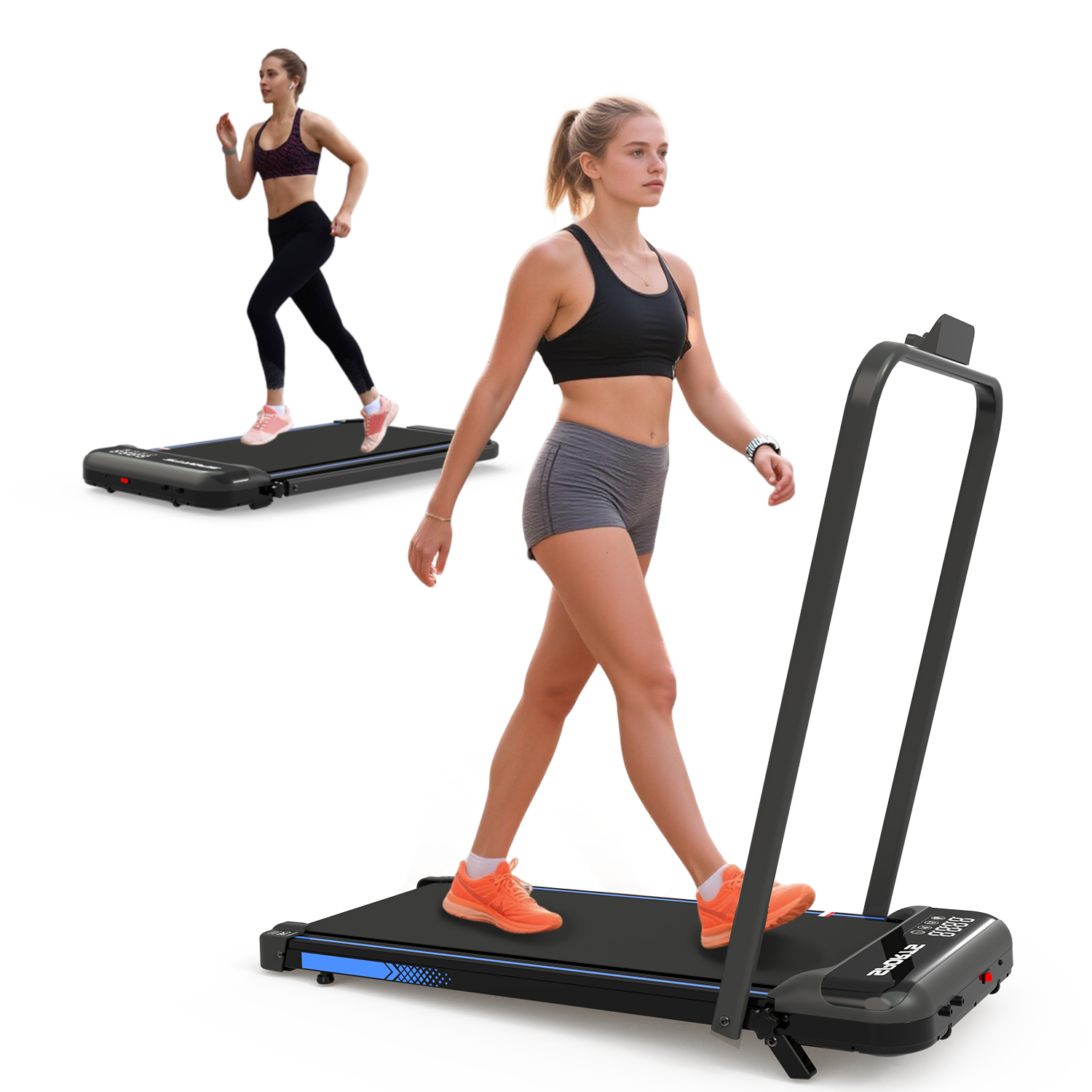 3 In 1 Under Desk Treadmill With Incline,Foldable Treadmills For Home, Walking Pad With Handle Bar For Walking And Jogging, With Remote Control & LED Display